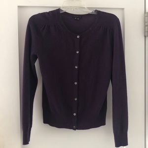 Theory purple cashmere cardigan